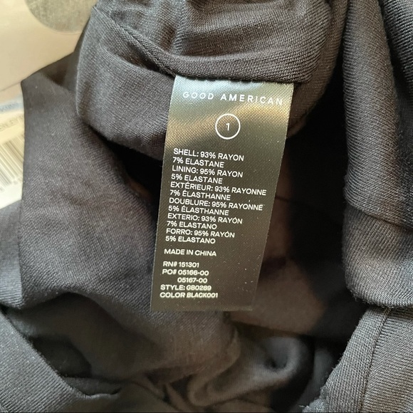 GOOD American NWT Deep V Henley Black Bodysuit 1 - Picture 9 of 10